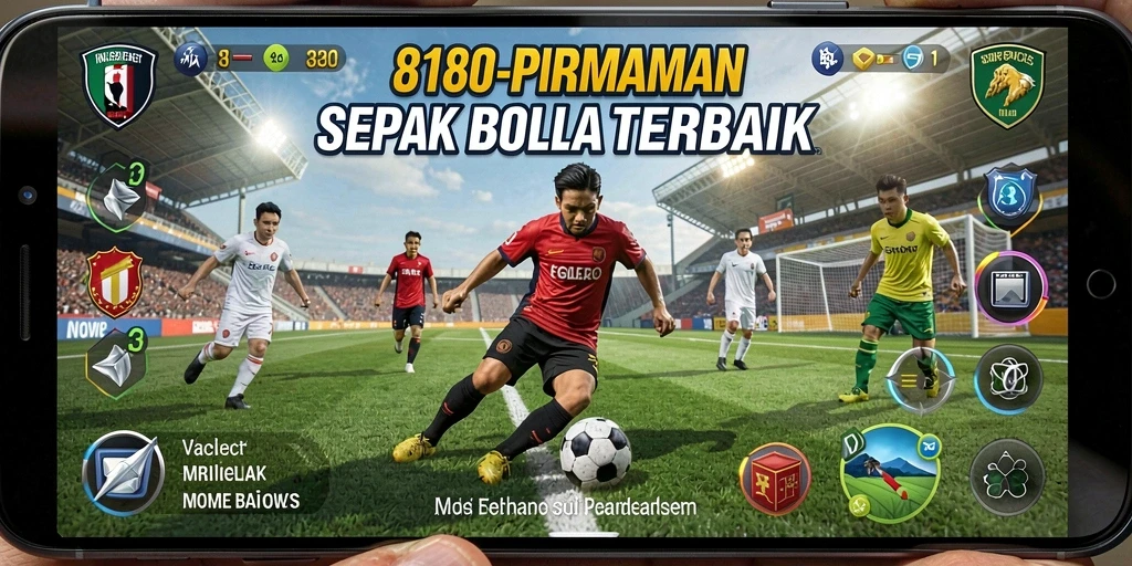 Tampilan menarik dari gameplay <strong>8180</strong>, menunjukkan momen seru pertandingan sepak bola.