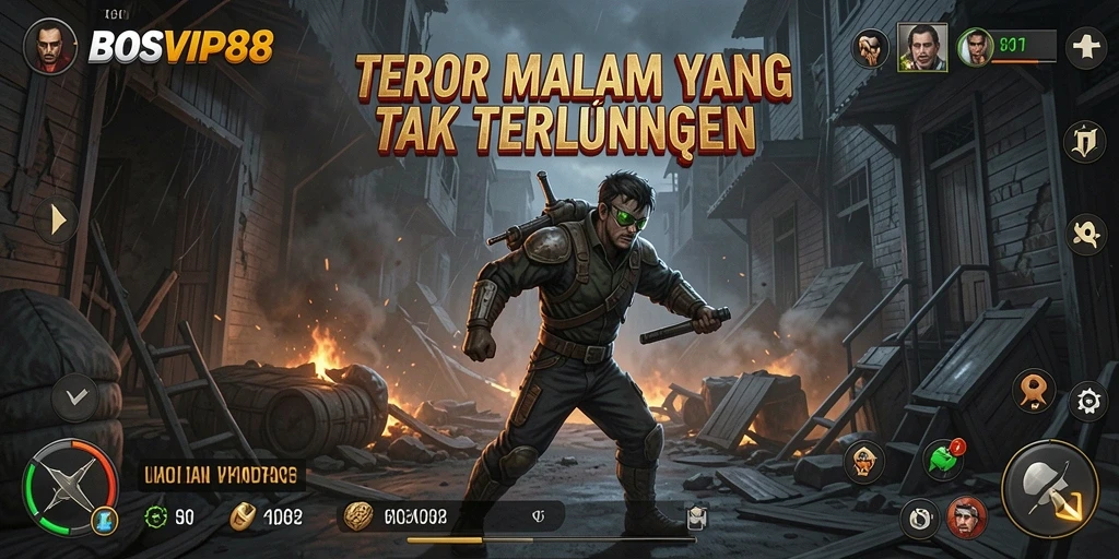 Screenshot utama BOSVIP88 menampilkan suasana penuh ketegangan dalam gameplay.