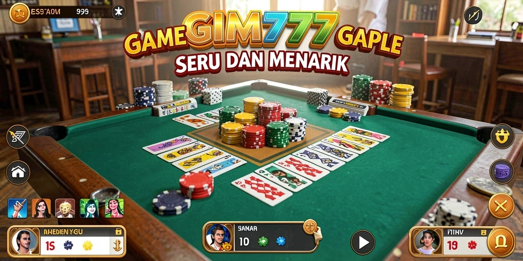 Screenshot gameplay GIM777 menampilkan suasana seru permainan Gaple.