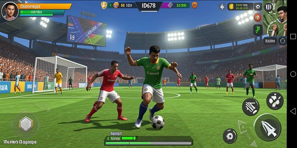 Screenshot ID678 menampilkan aksi menegangkan dari gameplay olahraga.