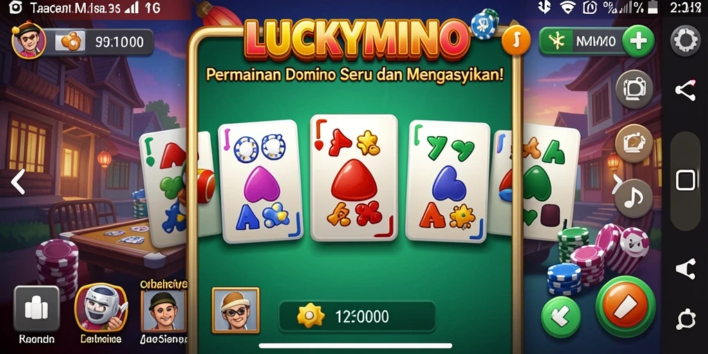 Tampilan seru gameplay LUCKYMINO dengan tantangan domino.