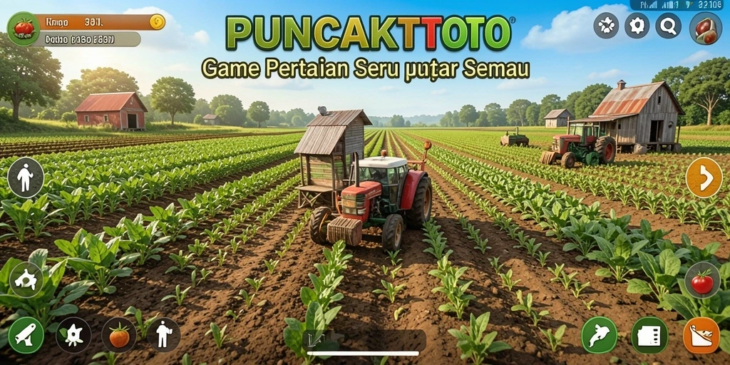 Tampilan gameplay seru saat mengelola ladang di PUNCAKTOTO.