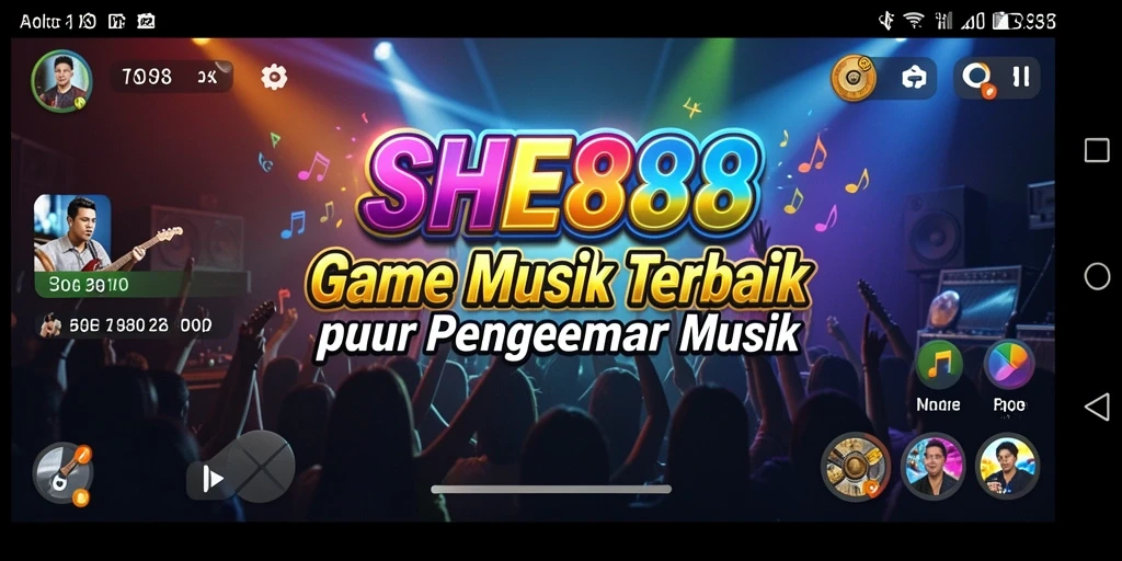 Screenshot gameplay SHE888 menampilkan pengalaman musik yang seru dan interaktif.